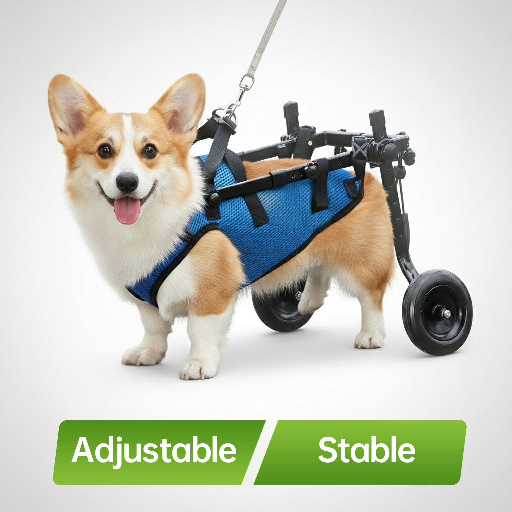pei's corner Lightweight, stable hind leg dog wheelchair with adjustable fit and unobstructed elimination