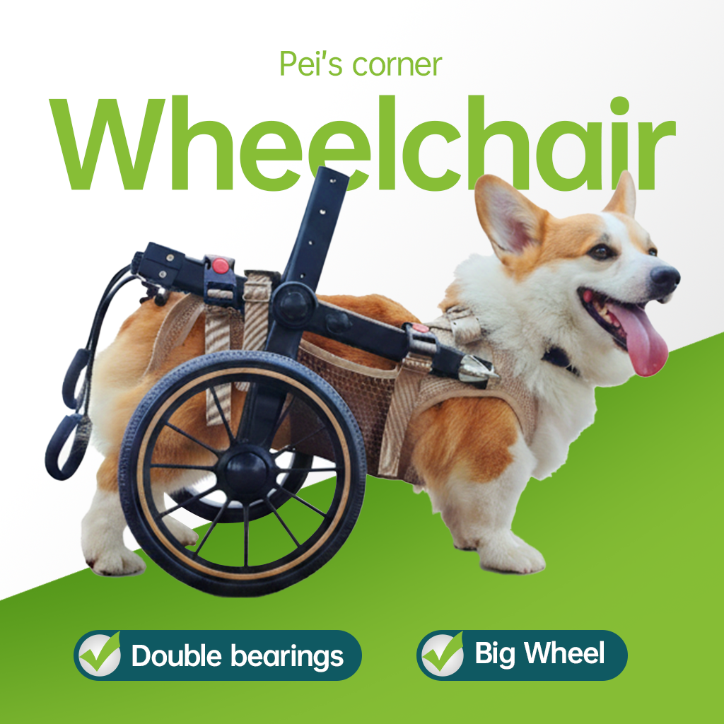Large-Wheel Dog Wheelchair: Adjustable Hind Leg Mobility & Rehabilitation Aid