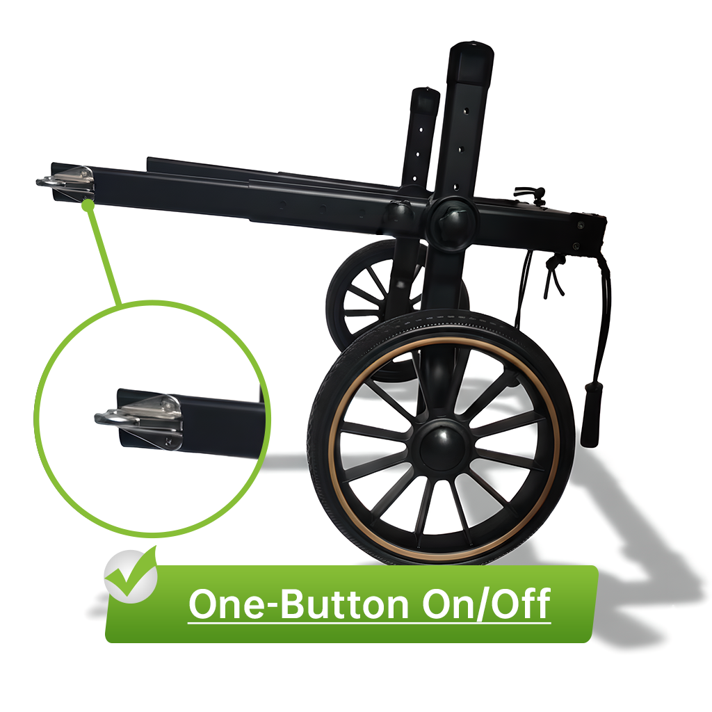 Large-Wheel Dog Wheelchair: Adjustable Hind Leg Mobility & Rehabilitation Aid