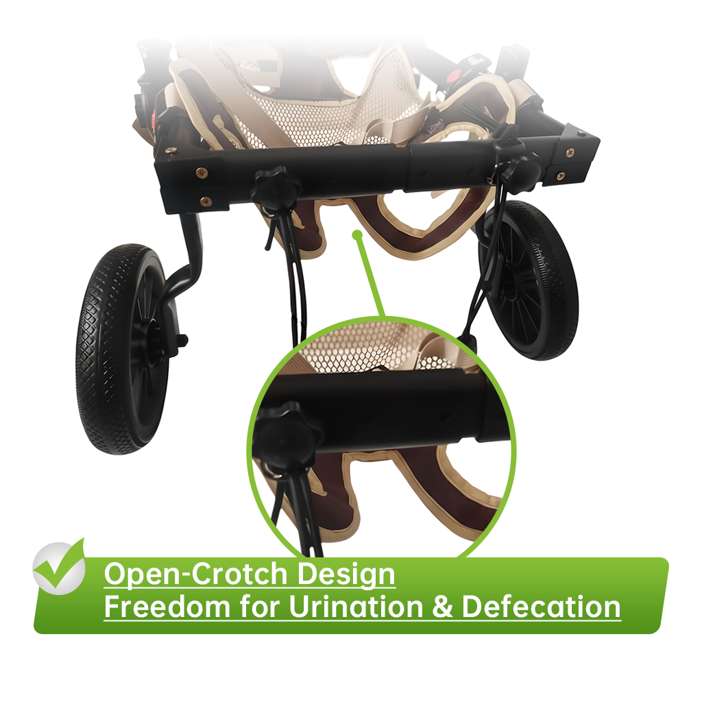 Large-Wheel Dog Wheelchair: Adjustable Hind Leg Mobility & Rehabilitation Aid