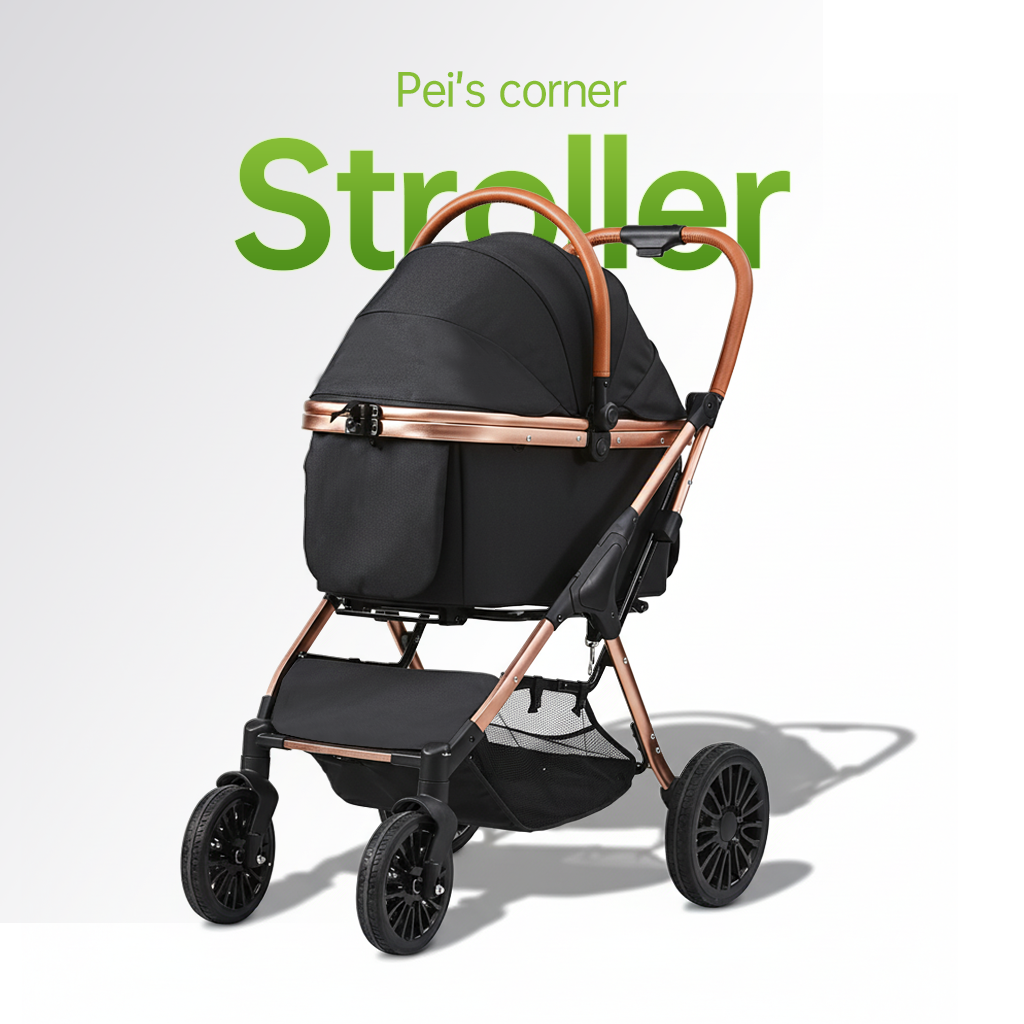 Dog Stroller for Medium Dogs up to 66lbs - Foldable with Storage Basket & Carrier