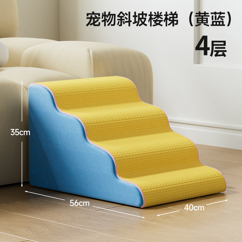 Dog Stairs for High Beds: Non-Slip Washable Steps for Small, Senior, and Disabled Pets, with Removable Cover
