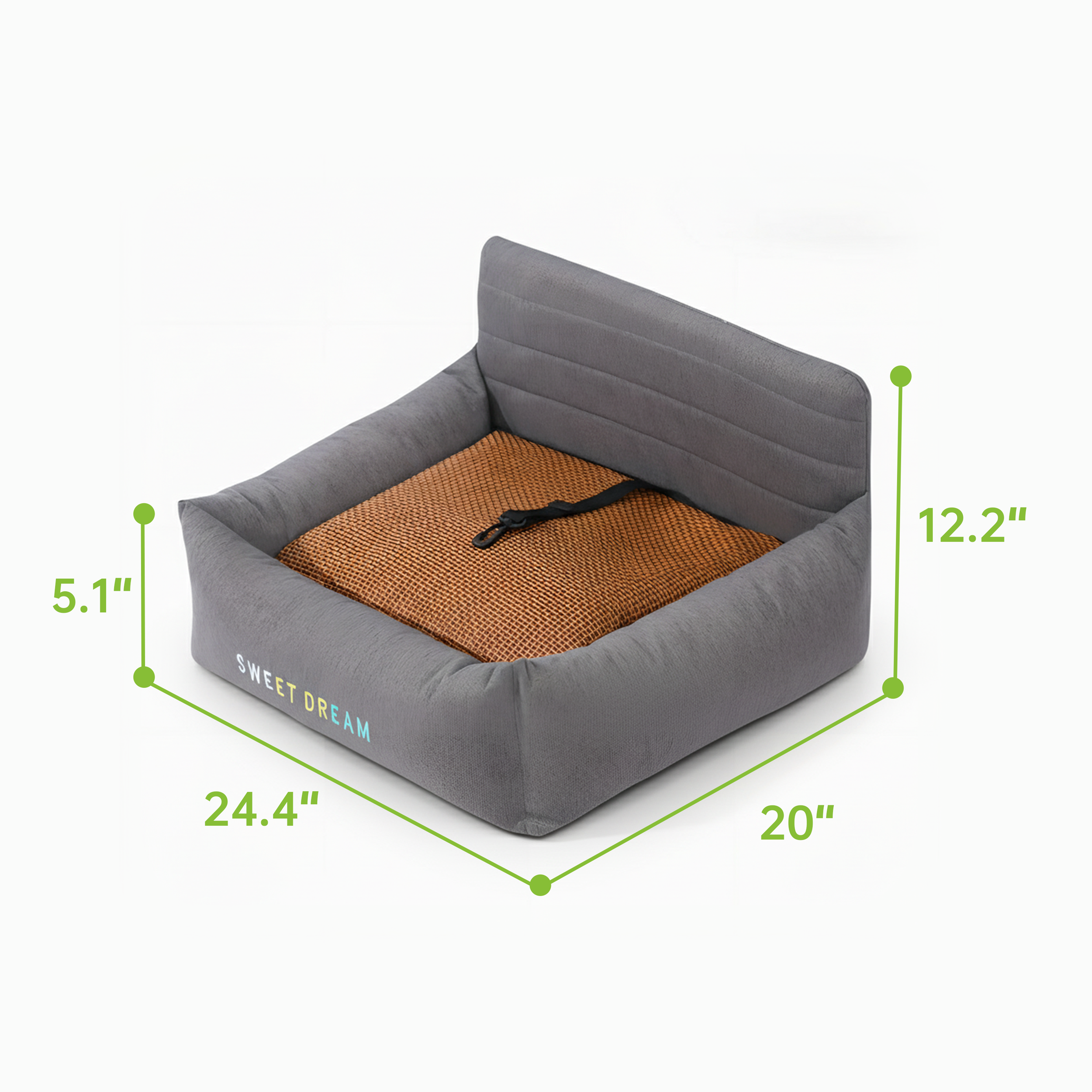 Pet Car Carrier Bed - Removable Washable Travel Seat for Dogs & Cats