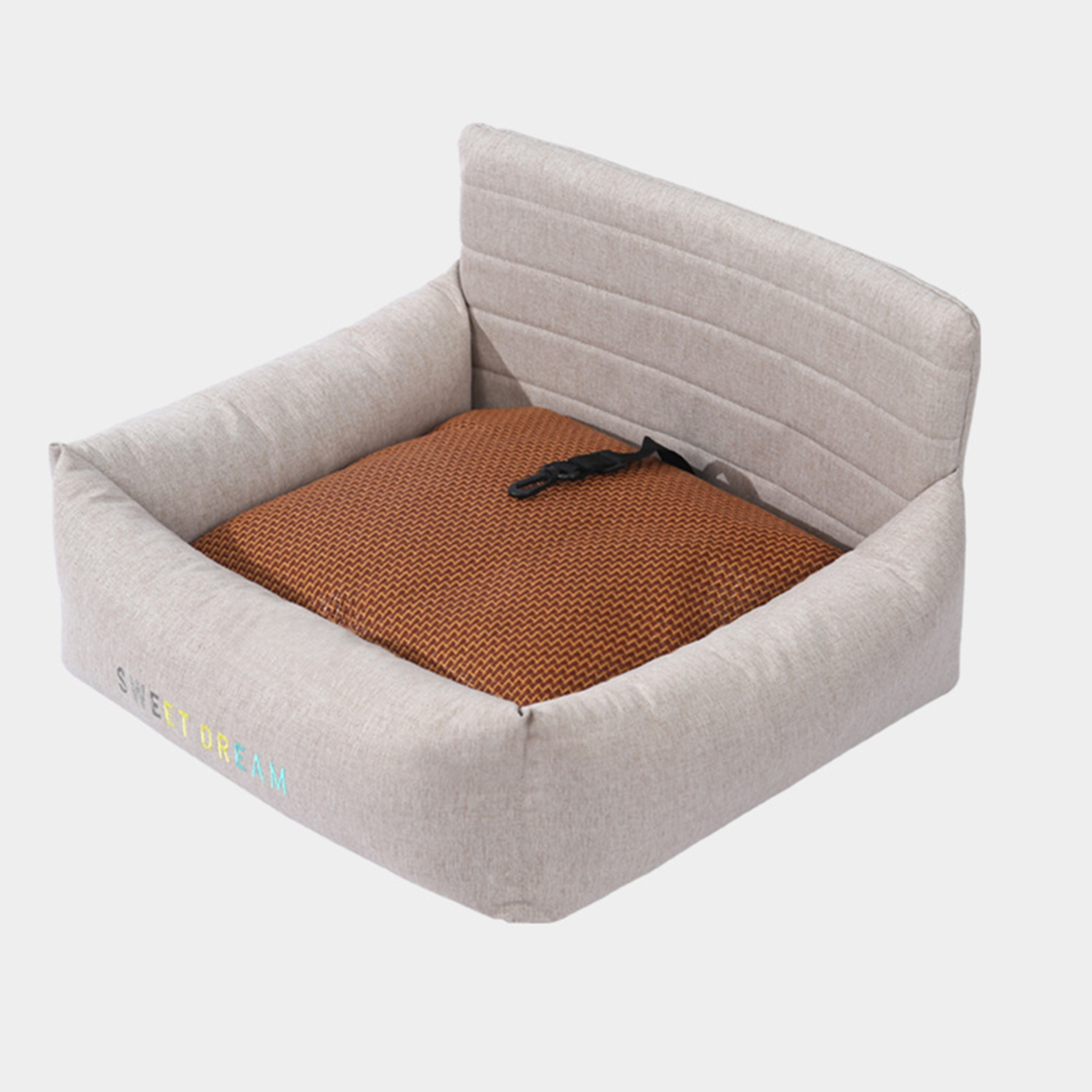Pet Car Carrier Bed - Removable Washable Travel Seat for Dogs & Cats