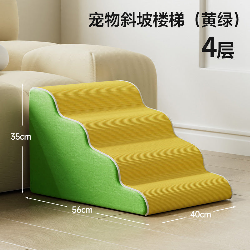 Dog Stairs for High Beds: Non-Slip Washable Steps for Small, Senior, and Disabled Pets, with Removable Cover