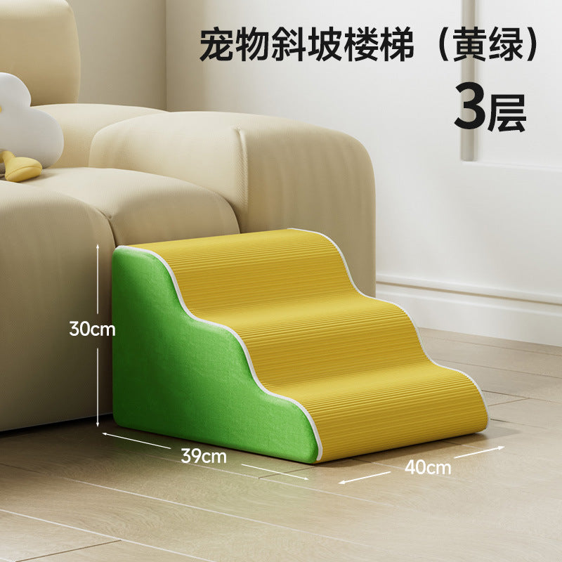 Dog Stairs for High Beds: Non-Slip Washable Steps for Small, Senior, and Disabled Pets, with Removable Cover