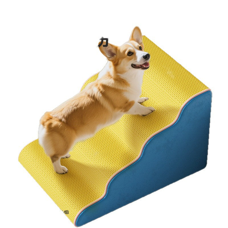 Dog Stairs for High Beds: Non-Slip Washable Steps for Small, Senior, and Disabled Pets, with Removable Cover