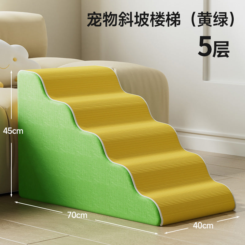 Dog Stairs for High Beds: Non-Slip Washable Steps for Small, Senior, and Disabled Pets, with Removable Cover