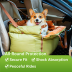 Premium Leather Dog Car Bed - Removable Washable Pet Travel Mat