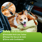 Premium Leather Dog Car Bed - Removable Washable Pet Travel Mat