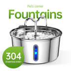 3.2L Automatic Pet Water Dispenser, Stainless Steel Circulating Cat/Dog Water Fountain with Filter