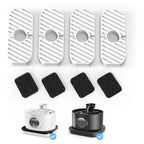 Pei's Corner replacement filters for black and white pet water fountains: includes 4 sets of dual-layer filters with white pre-filter cotton (top) and black activated carbon sponge (bottom). Compatible with both white and black Pei's Corner smart cat water dispensers, ensuring fresh, purified water for optimal cat hydration and health.