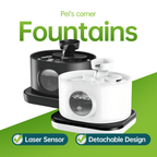 Wireless Automatic Cat Water Fountain, 2.8L Smart Pet Dispenser with Filter, 5200mAh Battery & Quiet Pump
