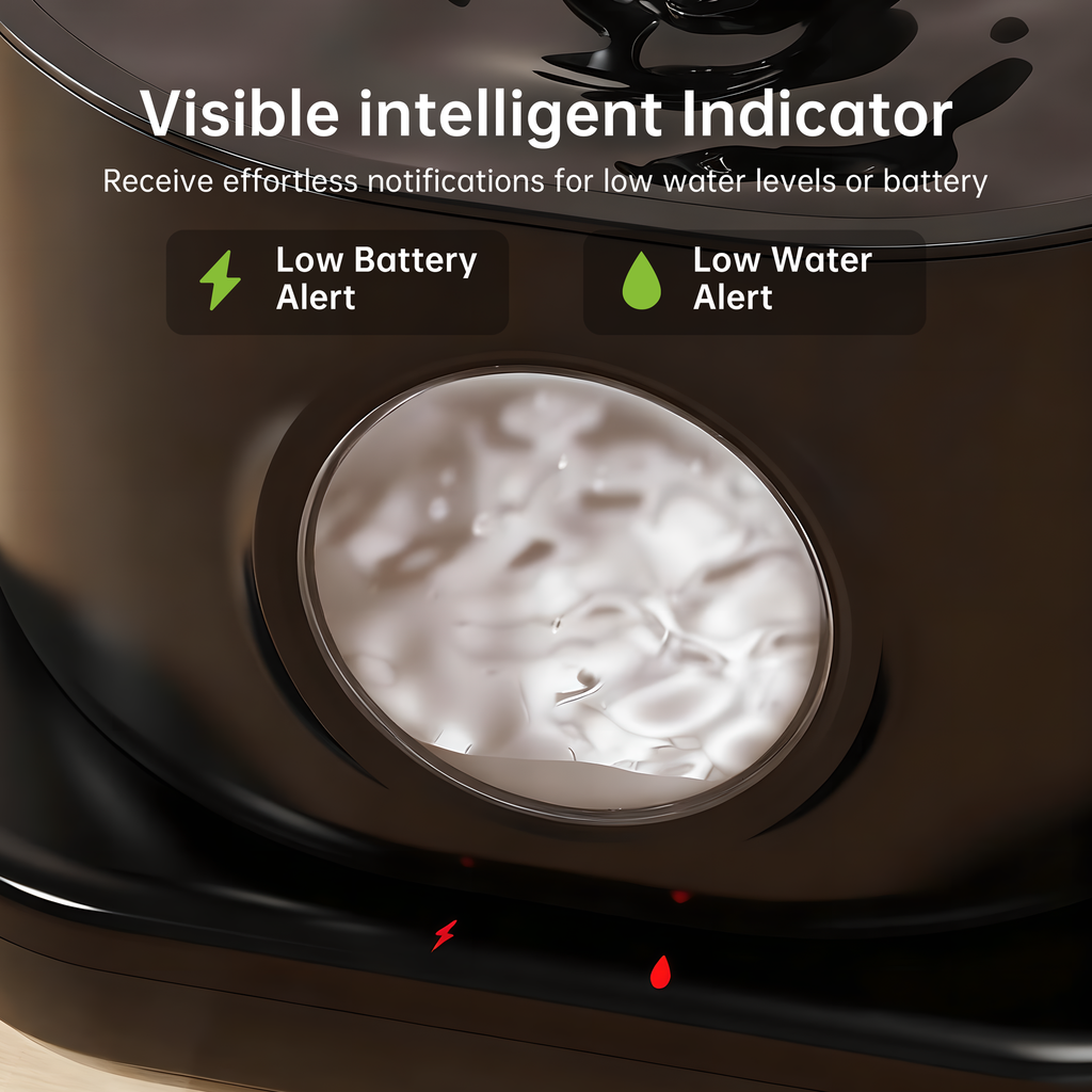 Wireless Automatic Cat Water Fountain, 2.8L Smart Pet Dispenser with Filter, 5200mAh Battery & Quiet Pump