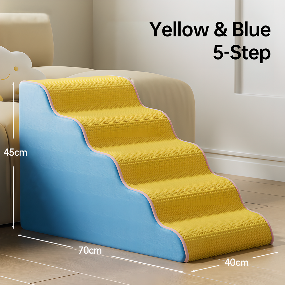 pei's corner Washable Dog Stairs with Removable Cover - for Small, Senior & Disabled Pets