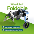 Large Foldable Dog Wheelchair for Rear & Full Body Support