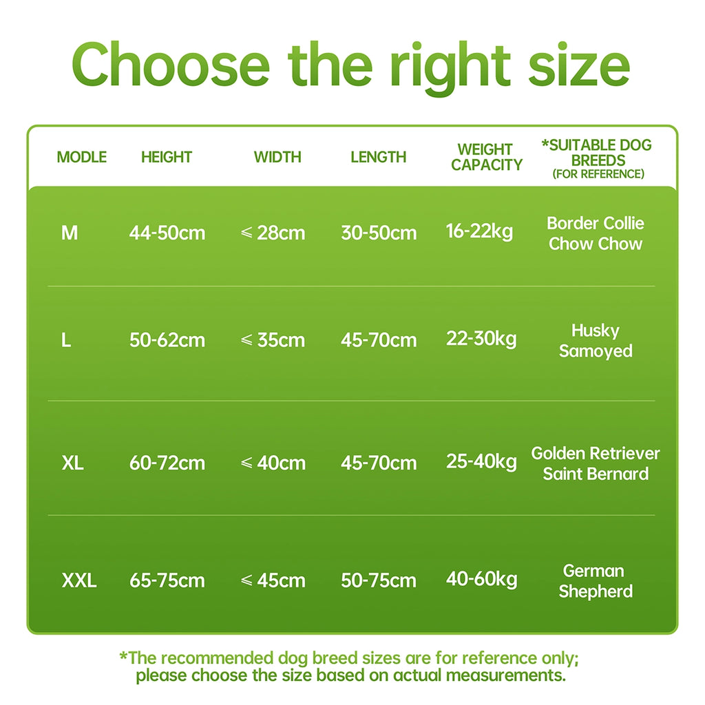 Large Foldable Dog Wheelchair for Rear & Full Body Support