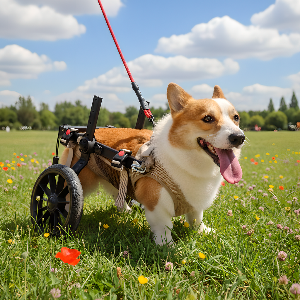Large-Wheel Dog Wheelchair: Adjustable Hind Leg Mobility & Rehabilitation Aid