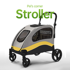 Large Dog Stroller: Heavy-Duty 4-Wheel Jogger, Foldable with Easy-Walk Design