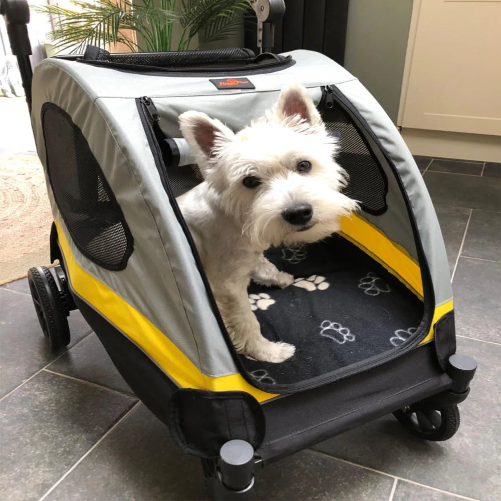 pei's corner Large Dog Stroller: Heavy-Duty 4-Wheel Jogger, Foldable with Easy-Walk Design