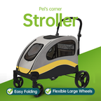 Large Dog Stroller: Heavy-Duty 4-Wheel Jogger, Foldable with Easy-Walk Design