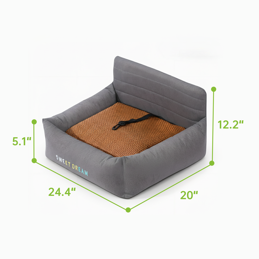 Pet Car Carrier Bed - Removable Washable Travel Seat for Dogs & Cats
