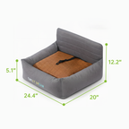 Pet Car Carrier Bed - Removable Washable Travel Seat for Dogs & Cats